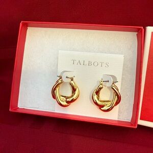 NWT Talbots Gold Hoop Earrings